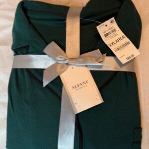 ALFANI WOMEN’S PAJAMAS, LONG SLEEVE BRUSHED KNIT FLORA GREEN SOLID,  XXL NWT,
